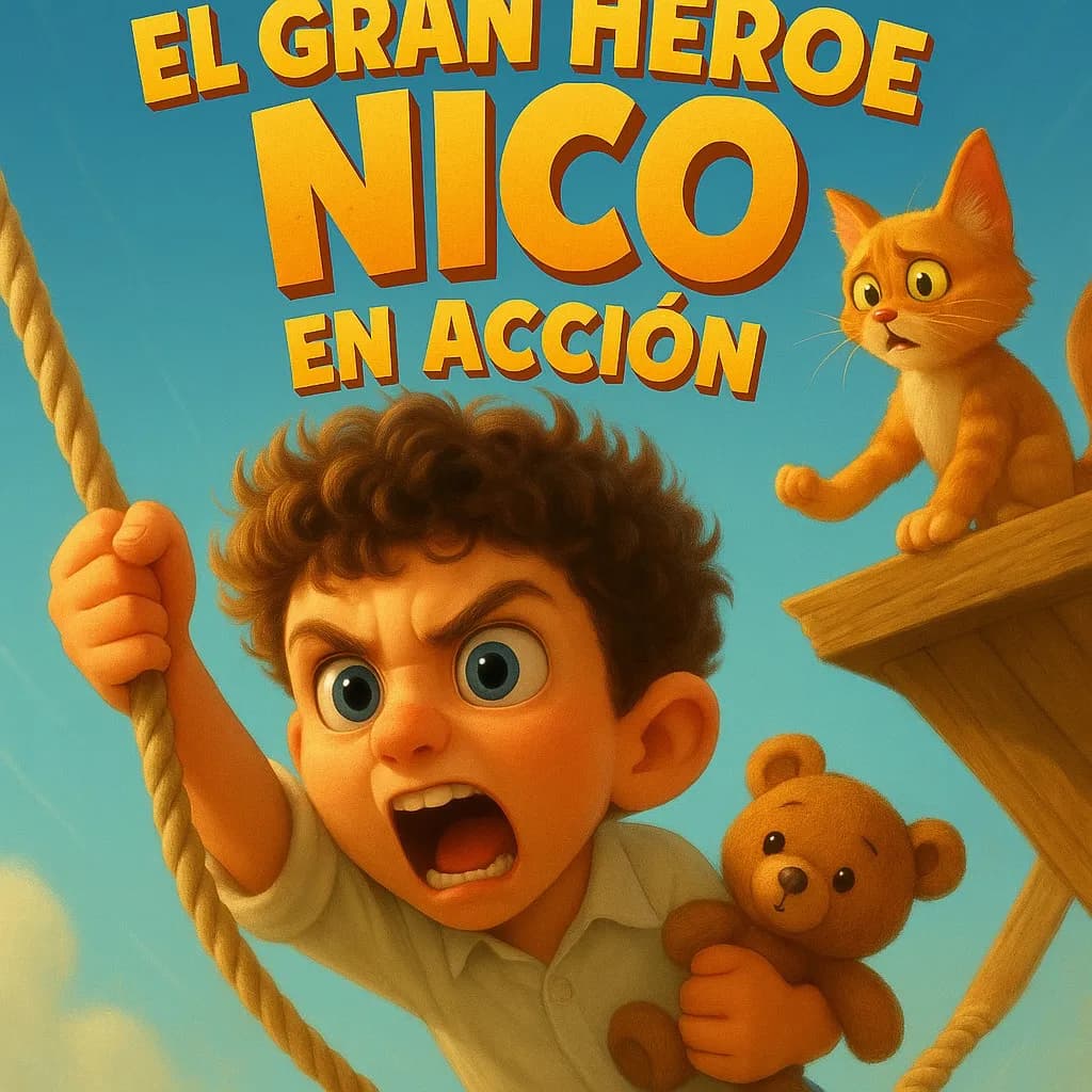 Ejemplo de ilustración estilo Pixar generada con IA para cuentos infantiles