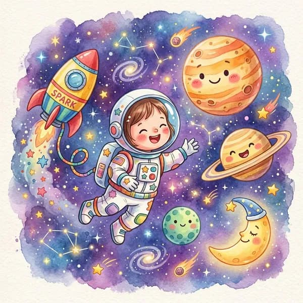 Editorial image for Livro Infantil de Aventura Espacial Personalizado para Crianças