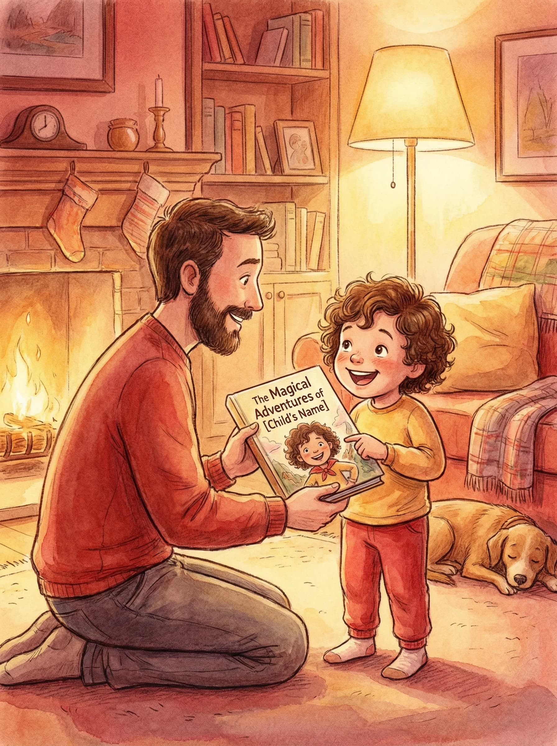 Child with a personalized story that helps overcome fears