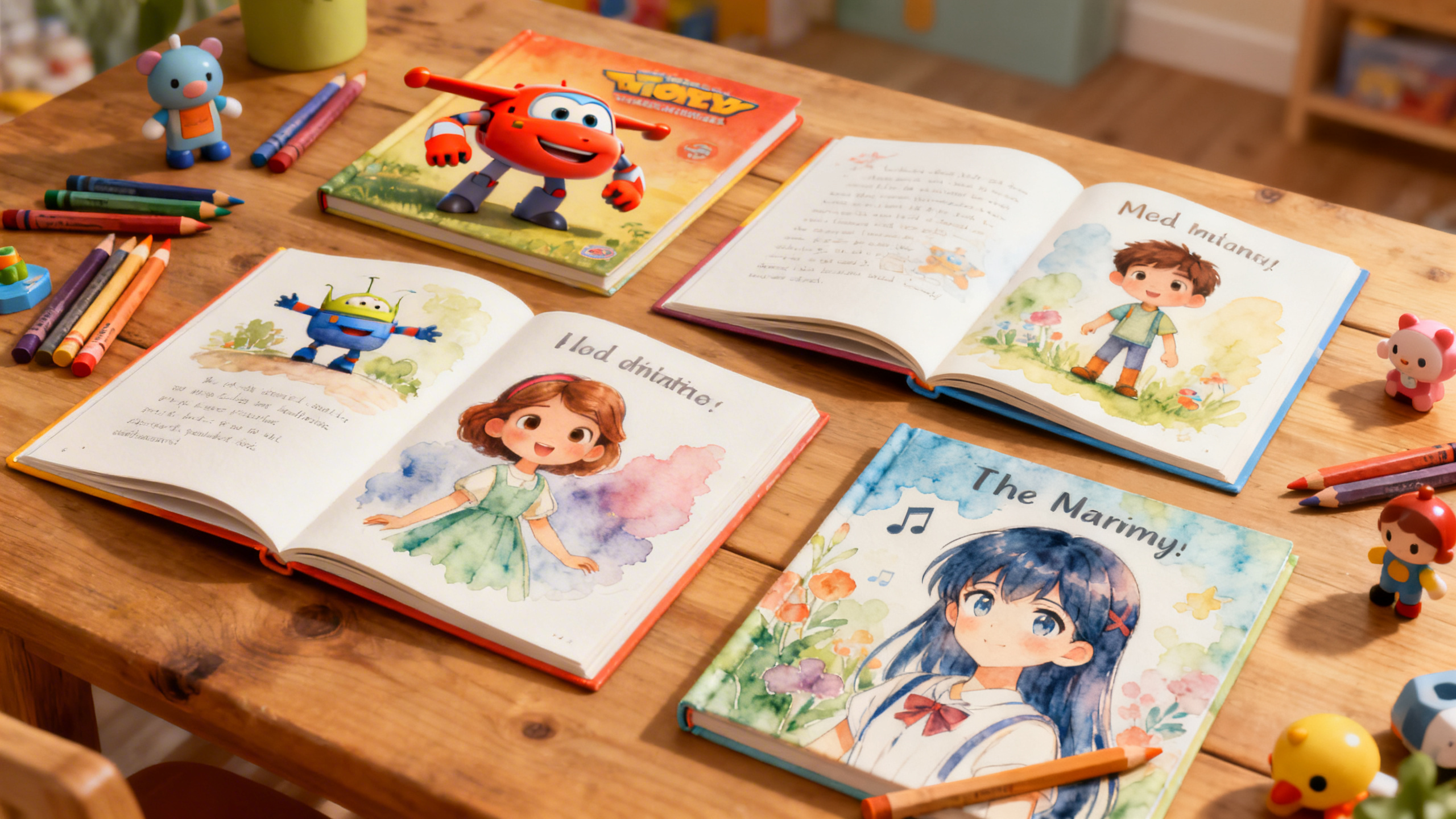 Different illustration styles used in personalized children's stories